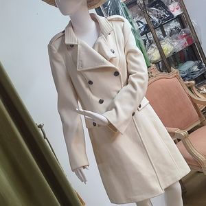 Moda International Cream Wool Long Coat